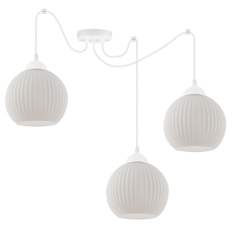 Lampa sufitowa wisząca Light Home LH Riffle Pająk Kula 3x E27 60W biały 1szt.