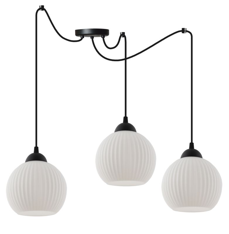 Lampa sufitowa wisząca Light Home LH Riffle Pająk Kula 3x E27 60W czarny 1szt.