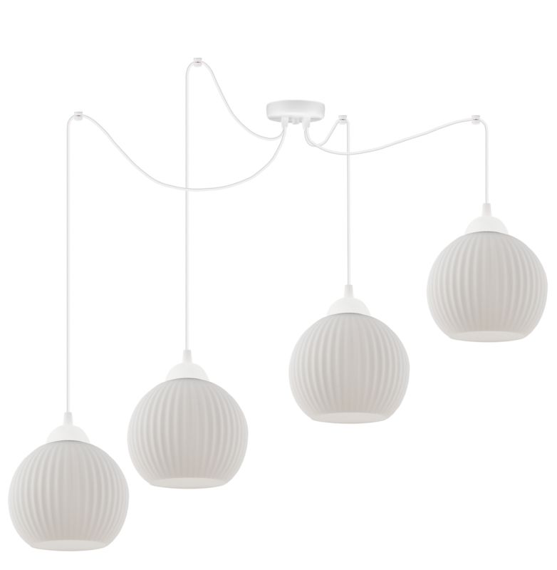 Lampa sufitowa wisząca Light Home LH Riffle Pająk Kula 4x E27 60W biały 1szt.