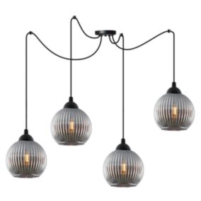 Lampa sufitowa wisząca Light Home LH Riffle Pająk Kula 4x E27 60W szary 1szt.