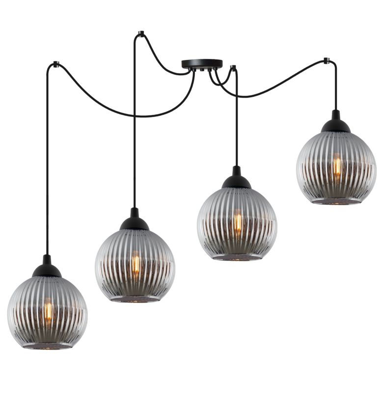 Lampa sufitowa wisząca Light Home LH Riffle Pająk Kula 4x E27 60W szary 1szt.