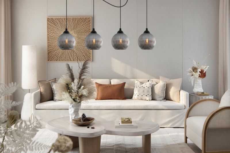 Lampa sufitowa wisząca Light Home LH Riffle Pająk Kula 4x E27 60W szary 1szt.