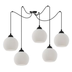 Lampa sufitowa wisząca Light Home LH Riffle Pająk Kula 5x E27 60W czarny 1szt.