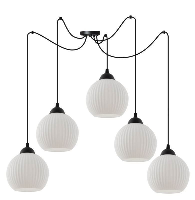 Lampa sufitowa wisząca Light Home LH Riffle Pająk Kula 5x E27 60W czarny 1szt.
