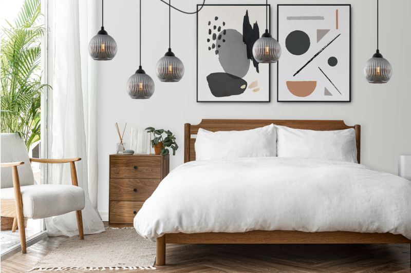 Lampa sufitowa wisząca Light Home LH Riffle Pająk Kula 5x E27 60W szary 1szt.