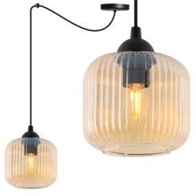 Lampa sufitowa wisząca Light Home LH Riffle Pająk Walec 1x E27 60W miodowy 1szt.
