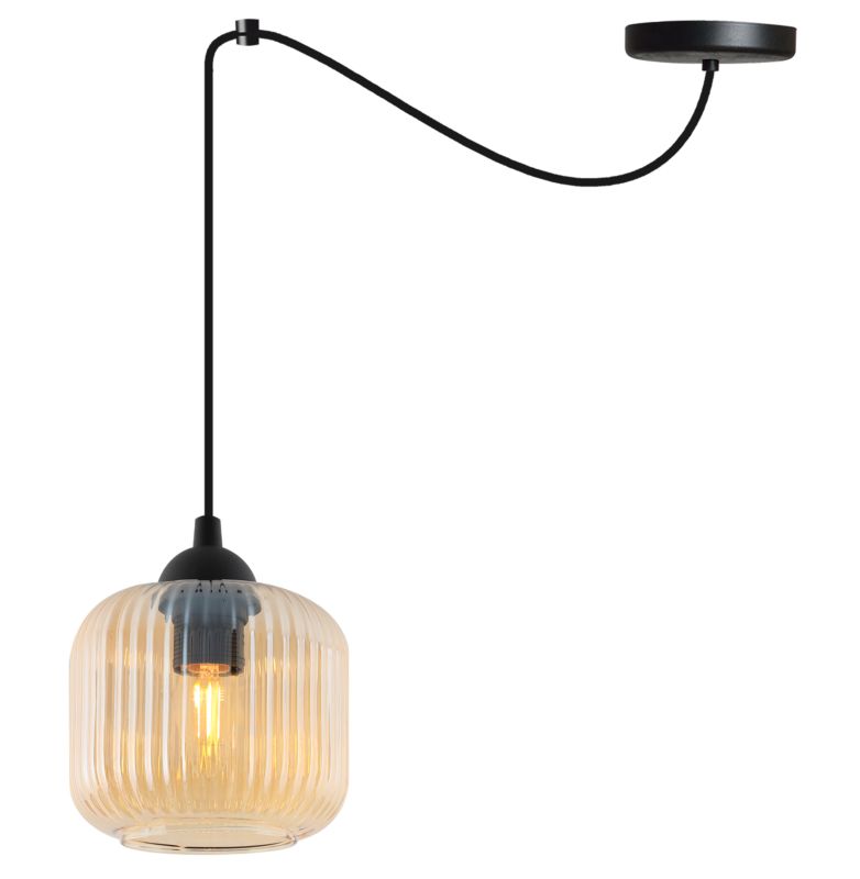 Lampa sufitowa wisząca Light Home LH Riffle Pająk Walec 1x E27 60W miodowy 1szt.