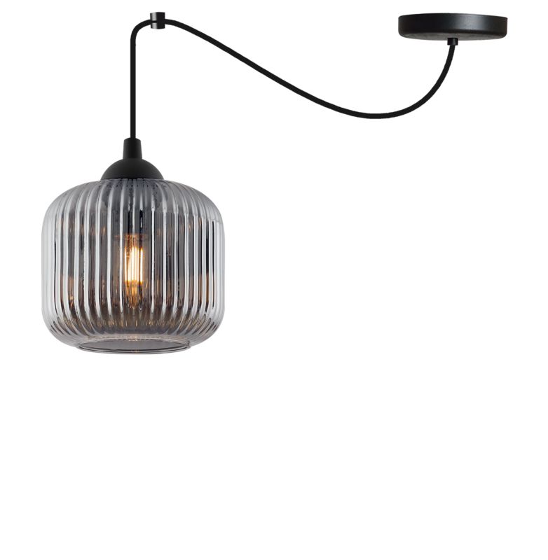 Lampa sufitowa wisząca Light Home LH Riffle Pająk Walec 1x E27 60W szary 1szt.