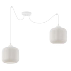 Lampa sufitowa wisząca Light Home LH Riffle Pająk Walec 2x E27 60W biały 1szt.