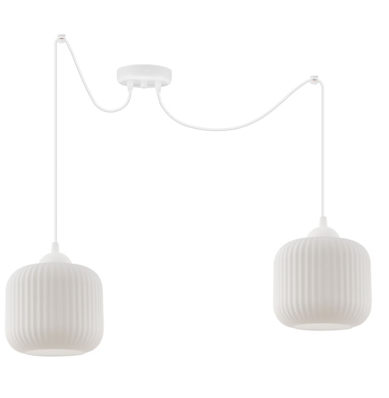 Lampa sufitowa wisząca Light Home LH Riffle Pająk Walec 2x E27 60W biały 1szt.