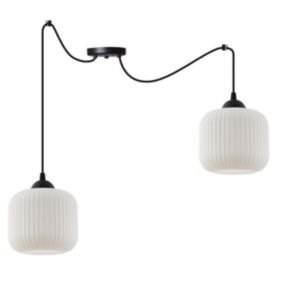 Lampa sufitowa wisząca Light Home LH Riffle Pająk Walec 2x E27 60W czarny 1szt.