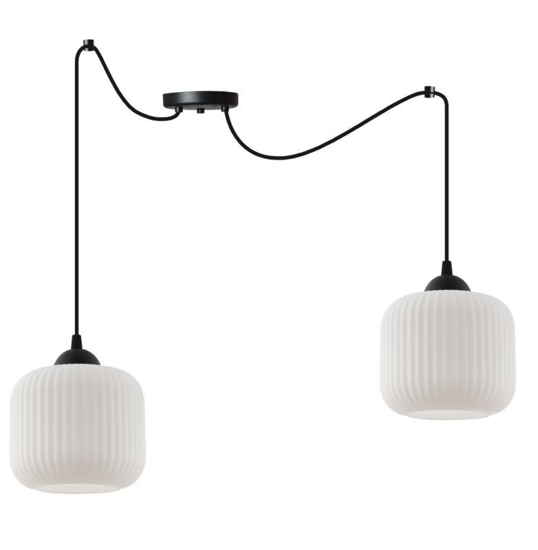 Lampa sufitowa wisząca Light Home LH Riffle Pająk Walec 2x E27 60W czarny 1szt.
