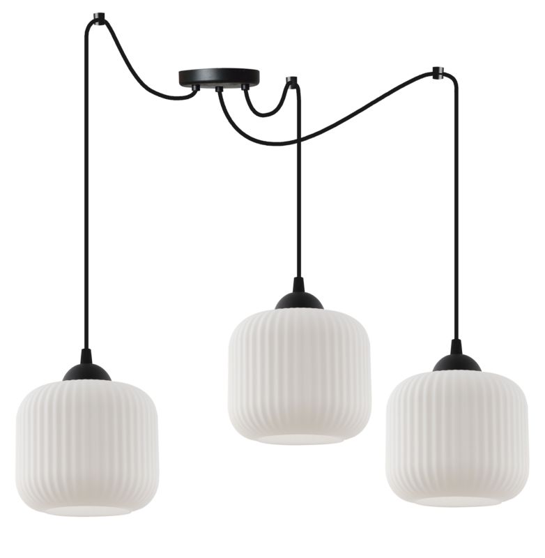 Lampa sufitowa wisząca Light Home LH Riffle Pająk Walec 3x E27 60W czarny 1szt.
