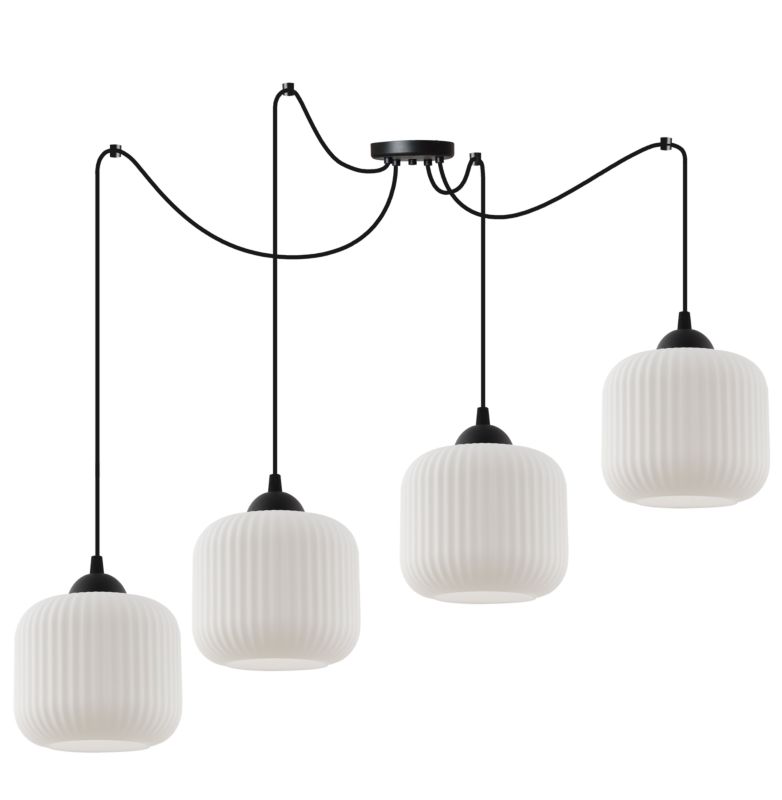 Lampa sufitowa wisząca Light Home LH Riffle Pająk Walec 4x E27 60W czarny 1szt.