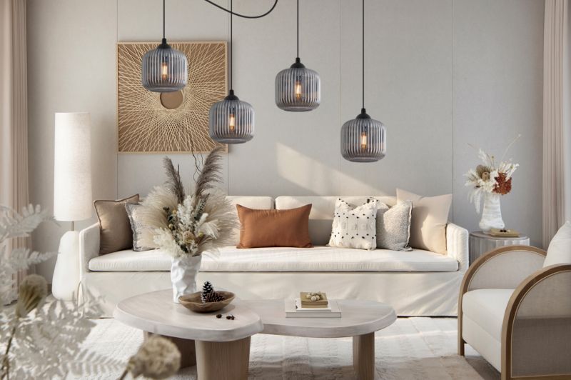 Lampa sufitowa wisząca Light Home LH Riffle Pająk Walec 4x E27 60W grafit 1szt.