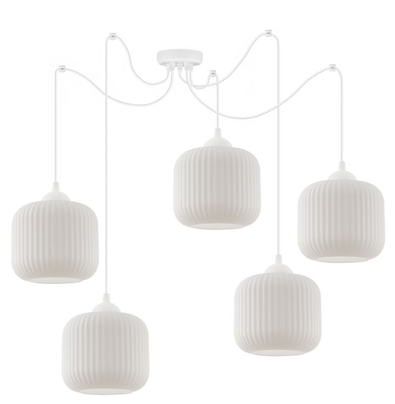Lampa sufitowa wisząca Light Home LH Riffle Pająk Walec 5x E27 60W biały 1szt.