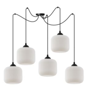 Lampa sufitowa wisząca Light Home LH Riffle Pająk Walec 5x E27 60W czarny 1szt.
