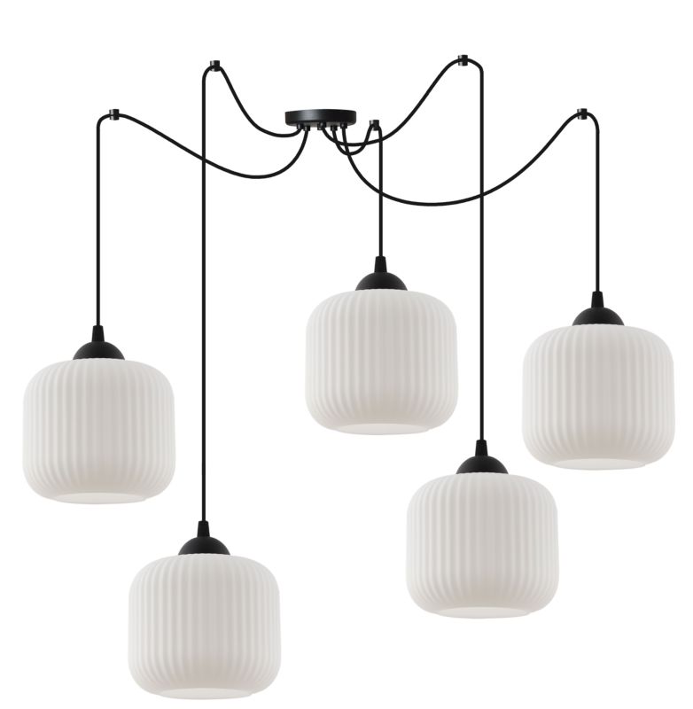 Lampa sufitowa wisząca Light Home LH Riffle Pająk Walec 5x E27 60W czarny 1szt.