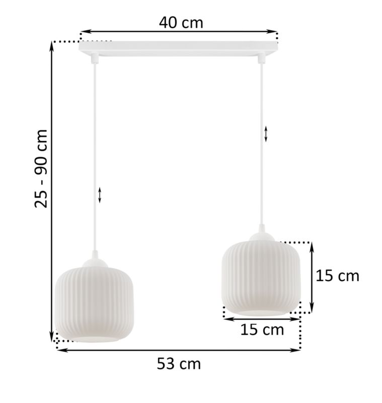 Lampa sufitowa wisząca Light Home LH Riffle Walec 2x E27 60W biały 1szt.