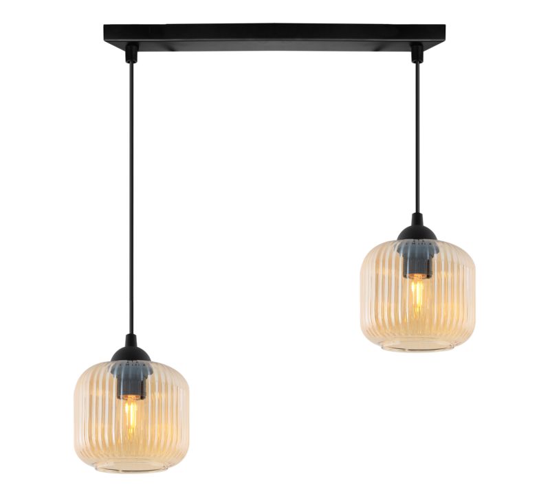Lampa sufitowa wisząca Light Home LH Riffle Walec 2x E27 60W miodowy 1szt.