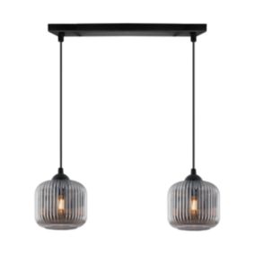 Lampa sufitowa wisząca Light Home LH Riffle Walec 2x E27 60W szary 1szt.
