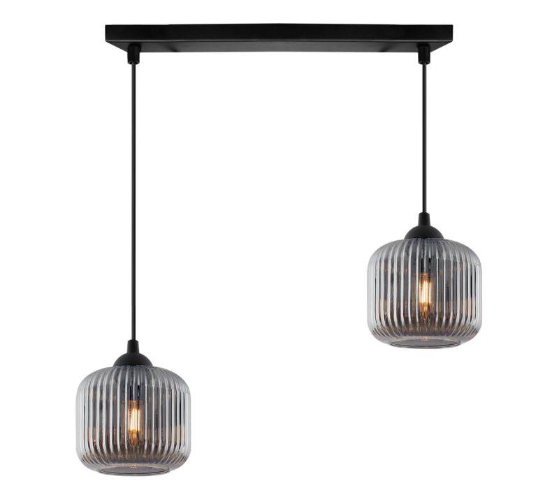 Lampa sufitowa wisząca Light Home LH Riffle Walec 2x E27 60W szary 1szt.