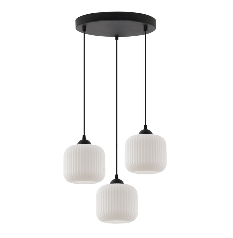 Lampa sufitowa wisząca Light Home LH Riffle Walec 3x E27 60W okrągła czarny 1szt.