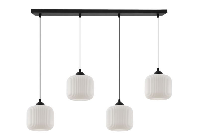 Lampa sufitowa wisząca Light Home LH Riffle Walec 4x E27 60W czarny 1szt.