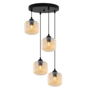 Lampa sufitowa wisząca Light Home LH Riffle Walec 4x E27 60W miodowy 1szt.