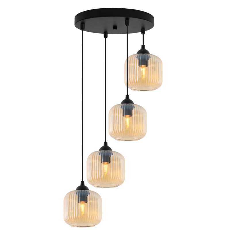 Lampa sufitowa wisząca Light Home LH Riffle Walec 4x E27 60W miodowy 1szt.