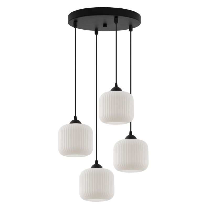 Lampa sufitowa wisząca Light Home LH Riffle Walec 4x E27 60W okrągła czarny 1szt.