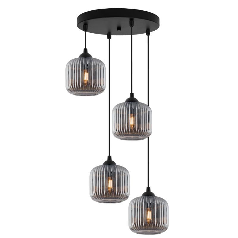 Lampa sufitowa wisząca Light Home LH Riffle Walec 4x E27 60W szary 1szt.