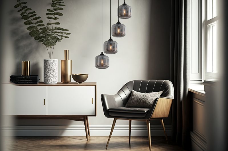 Lampa sufitowa wisząca Light Home LH Riffle Walec 4x E27 60W szary 1szt.