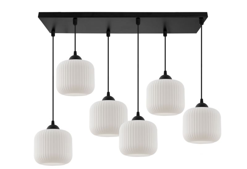 Lampa sufitowa wisząca Light Home LH Riffle Walec 6x E27 60W czarny 1szt.
