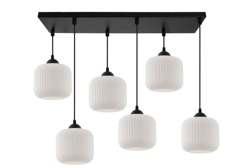 Lampa sufitowa wisząca Light Home LH Riffle Walec 6x E27 60W czarny 1szt.