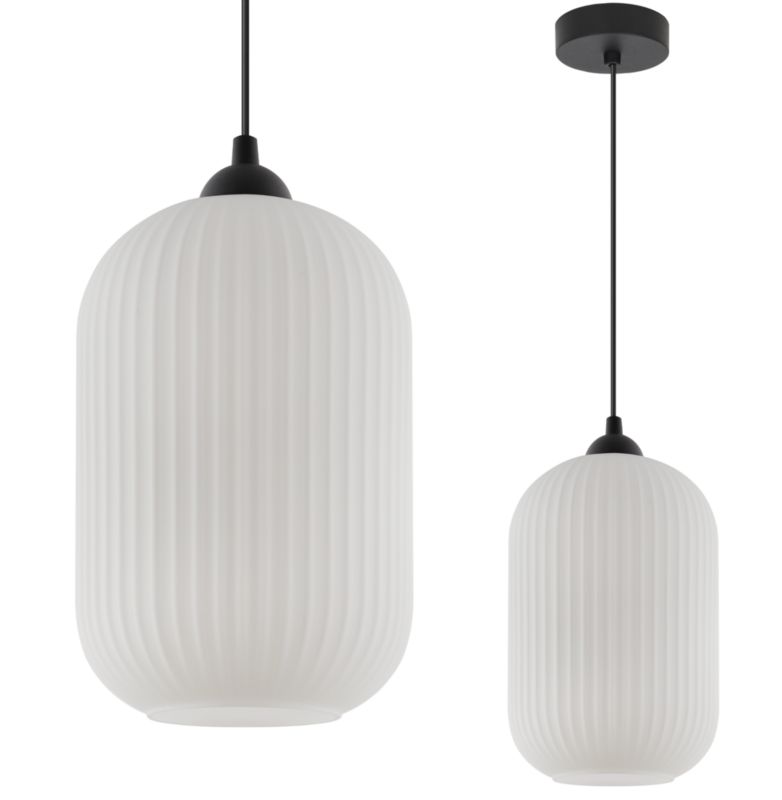 Lampa sufitowa wisząca Light Home LH Riffle Walec biały 1x E27 60W czarny 1szt.