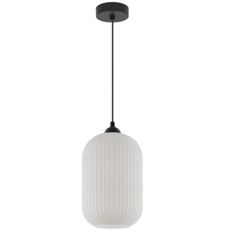 Lampa sufitowa wisząca Light Home LH Riffle Walec biały 1x E27 60W czarny 1szt.
