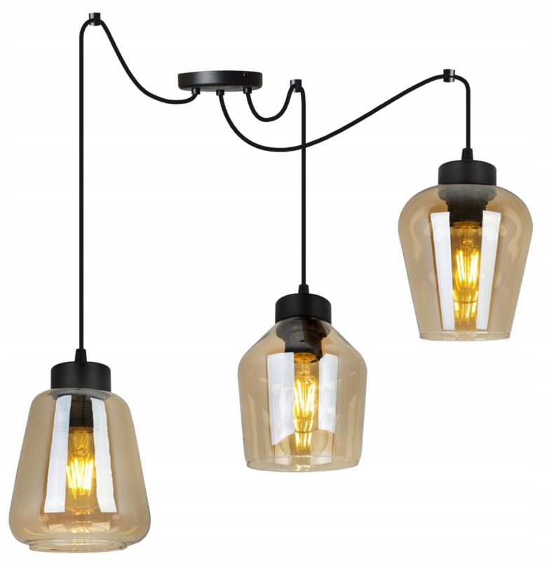 Lampa sufitowa wisząca Light Home LH Rijeka Spider 3x E27 60W miodowy 1szt