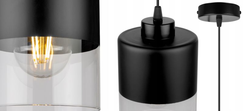 Lampa sufitowa wisząca Light Home LH Roma 1x E27 60W czarny 1szt.