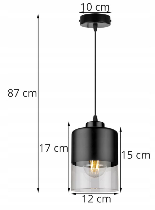 Lampa sufitowa wisząca Light Home LH Roma 1x E27 60W czarny 1szt.