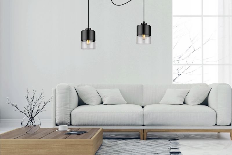 Lampa sufitowa wisząca Light Home LH Roma Spider Pająk Klosz szklany 2x E27 60W czarny 1szt.