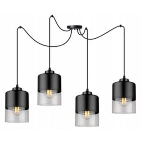 Lampa sufitowa wisząca Light Home LH Roma Spider Pająk Klosz szklany 4x E27 60W czarny 1szt.