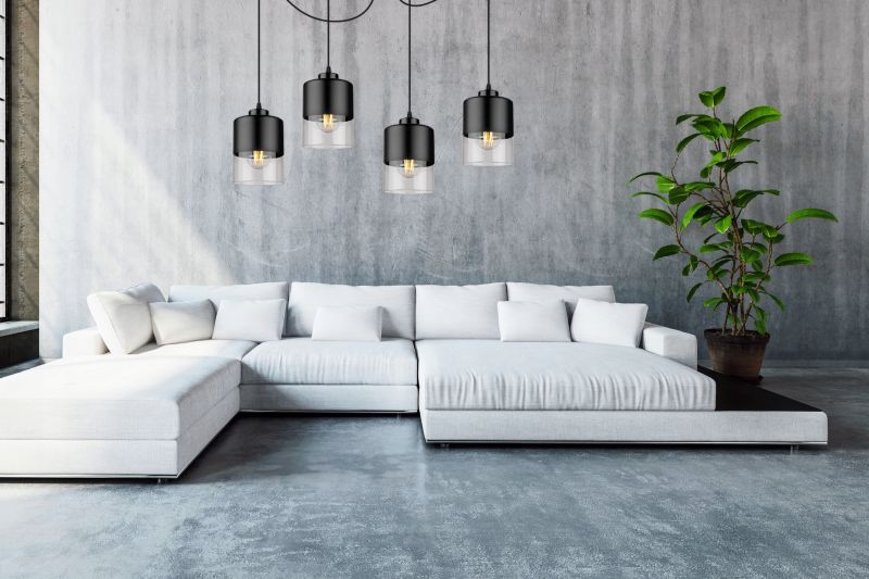 Lampa sufitowa wisząca Light Home LH Roma Spider Pająk Klosz szklany 4x E27 60W czarny 1szt.