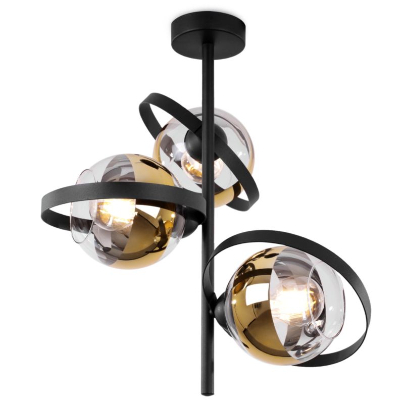 Lampa sufitowa wisząca Light Home LH Ronda 100 3x E27 60W czarny/złoty