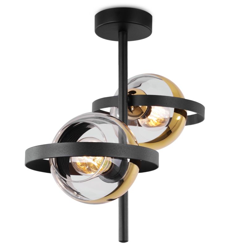 Lampa sufitowa wisząca Light Home LH Ronda 101 2x E27 60W czarny/złoty