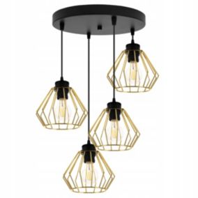 Lampa sufitowa wisząca Light Home LH Santos 4x E27 60W okrągła długa złoty 1szt.