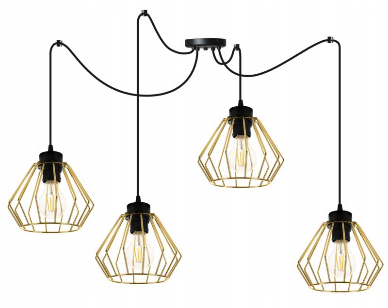 Lampa sufitowa wisząca Light Home LH Santos Pająk 4x E27 60W złoty 1szt.