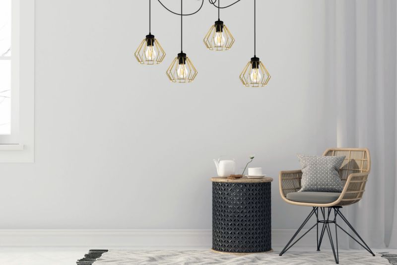 Lampa sufitowa wisząca Light Home LH Santos Pająk 4x E27 60W złoty 1szt.