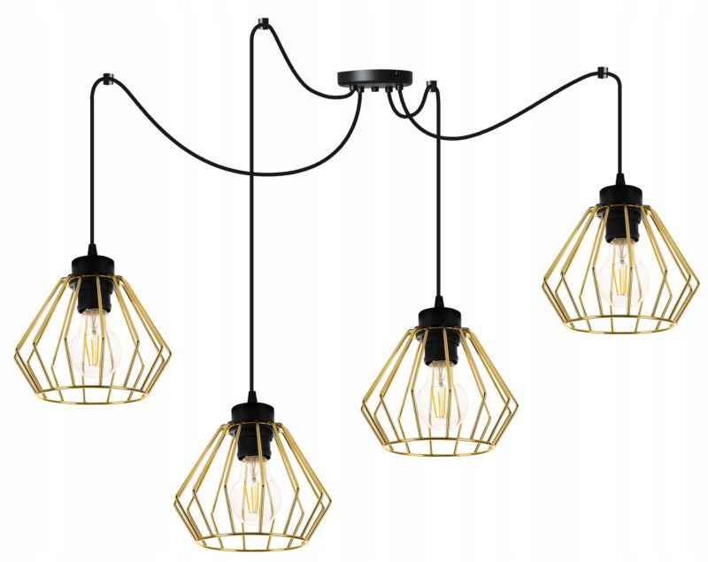 Lampa sufitowa wisząca Light Home LH Santos Pająk 4x E27 60W złoty 1szt.