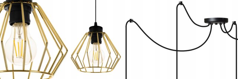 Lampa sufitowa wisząca Light Home LH Santos Pająk 4x E27 60W złoty 1szt.